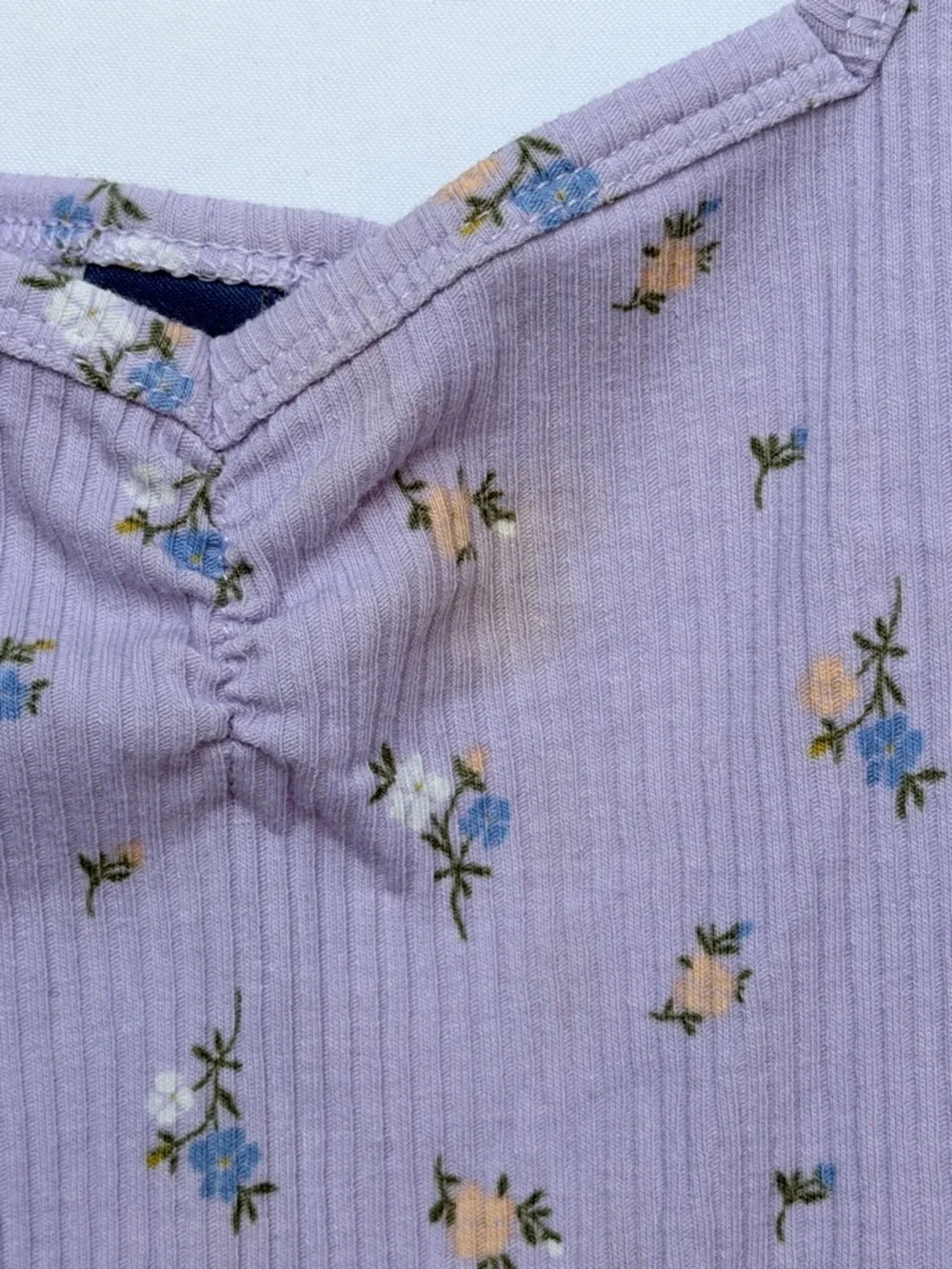 Old Navy Lavender Floral Ribbed Tank